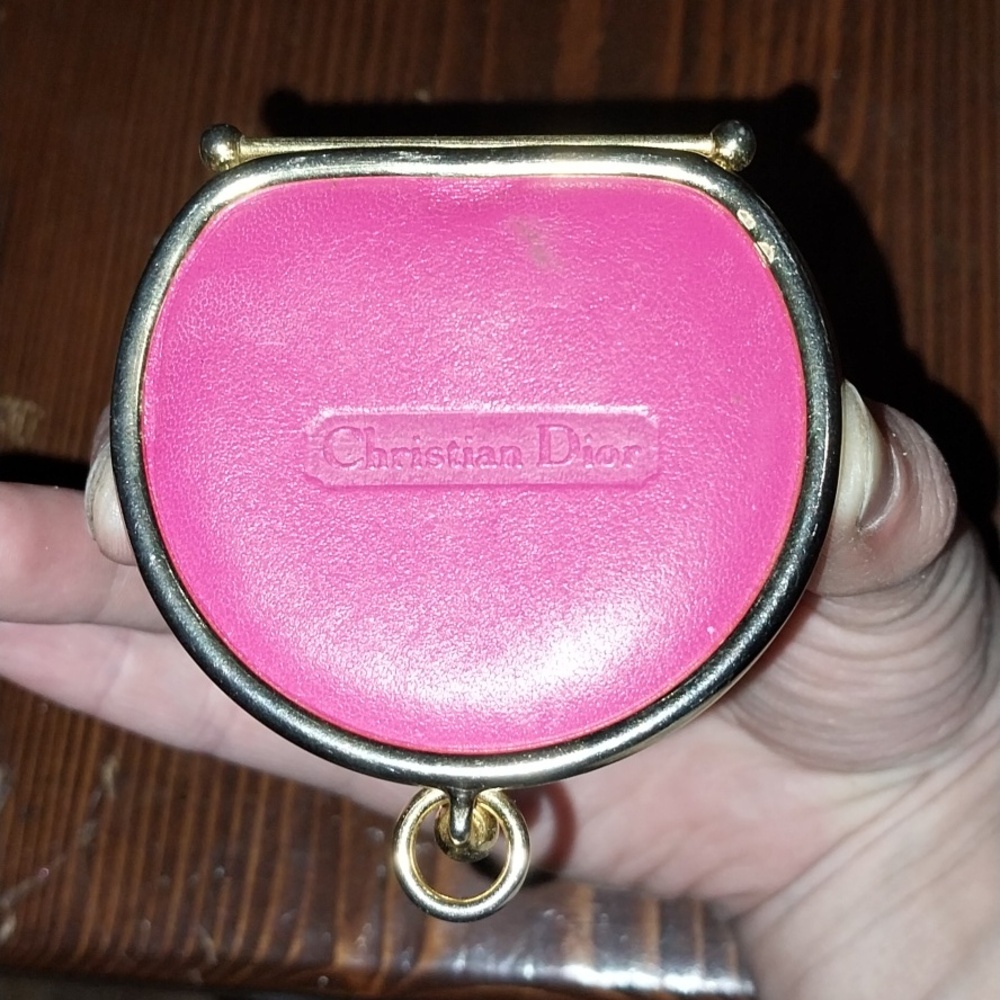 Vtg. Christian Dior Pink Expandable Coin Purse